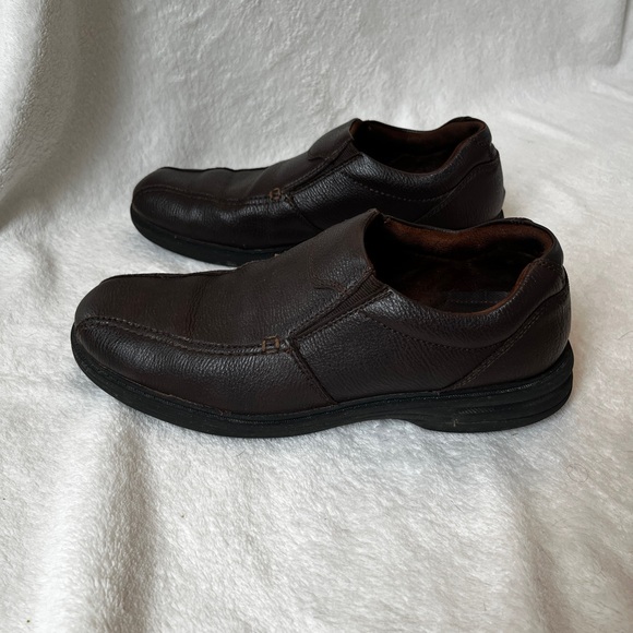 Clarks Brown Leather Slip On Shoes Men’s 11 Comfort Casual Loafers - Picture 5 of 11